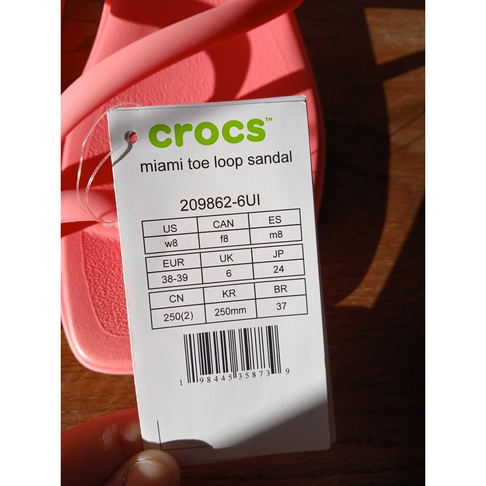 Crocs Miami toe loop sandals hot pink size 8 flip flop - Picture 3 of 6